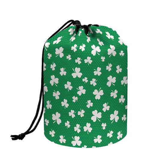 Polka Dot Irish St. Patrick's Day Print Drawstring Makeup Bag
