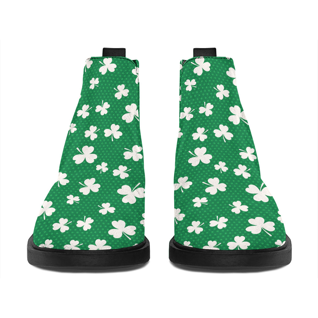 Polka Dot Irish St. Patrick's Day Print Flat Ankle Boots