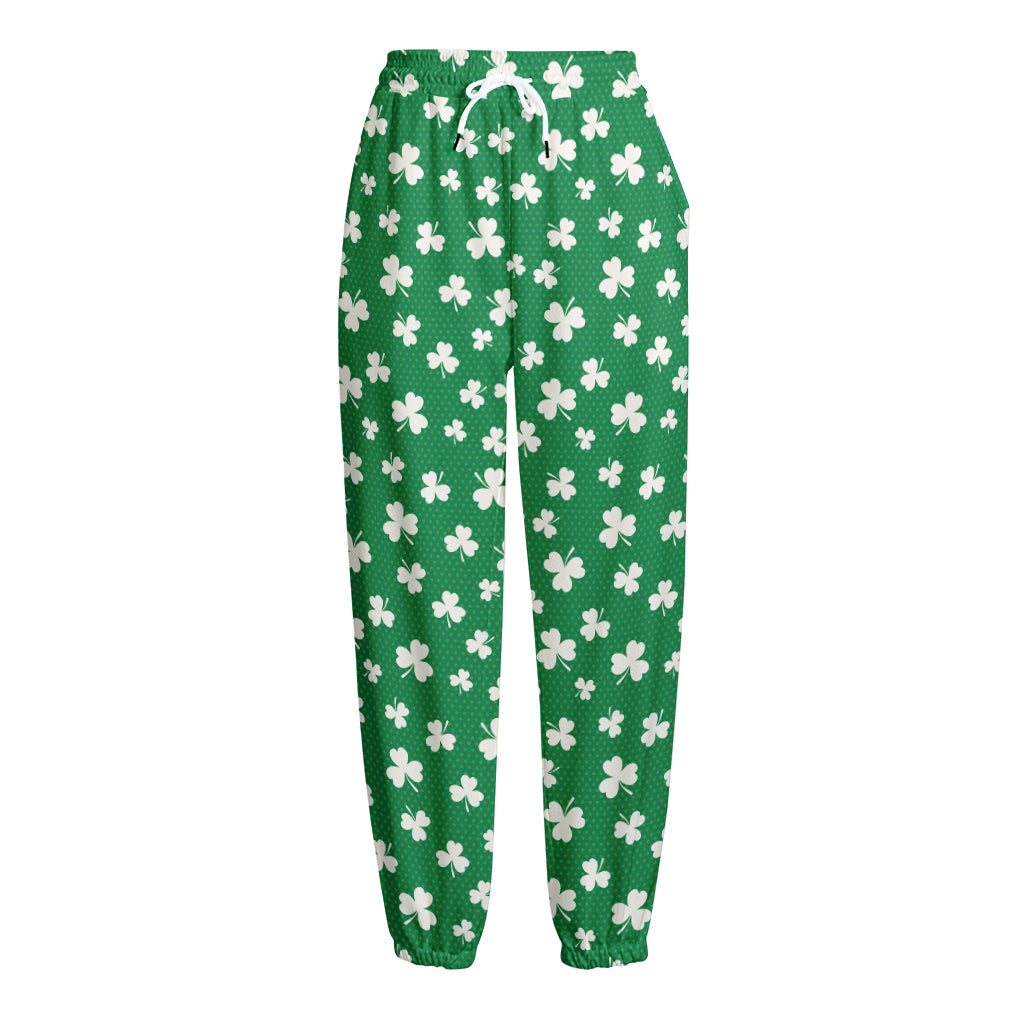 Polka Dot Irish St. Patrick's Day Print Fleece Lined Knit Pants