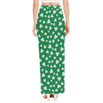 Polka Dot Irish St. Patrick's Day Print High Slit Maxi Skirt