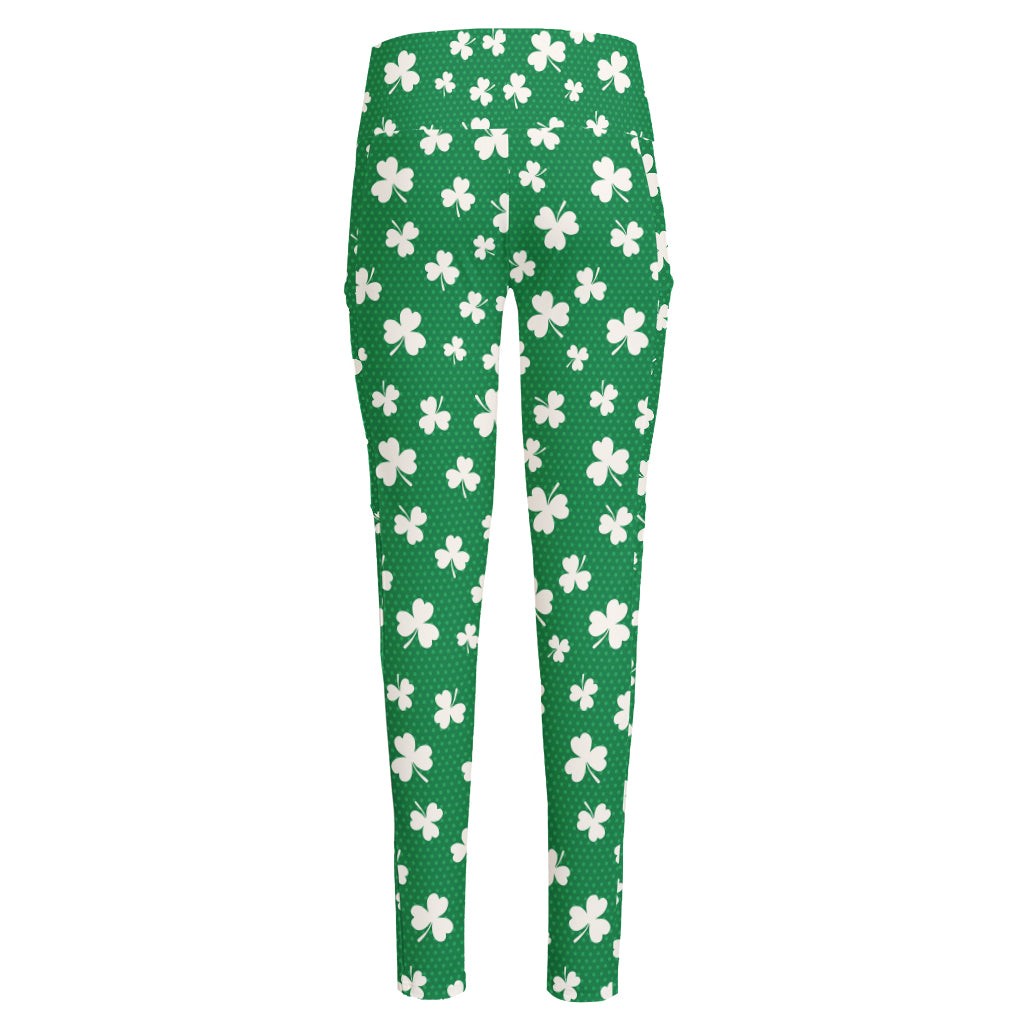 Polka Dot Irish St. Patrick's Day Print High-Waisted Pocket Leggings