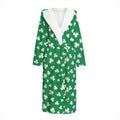Polka Dot Irish St. Patrick's Day Print Hooded Bathrobe