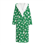 Polka Dot Irish St. Patrick's Day Print Hooded Bathrobe