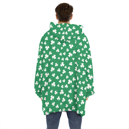 Polka Dot Irish St. Patrick's Day Print Hoodie Blanket