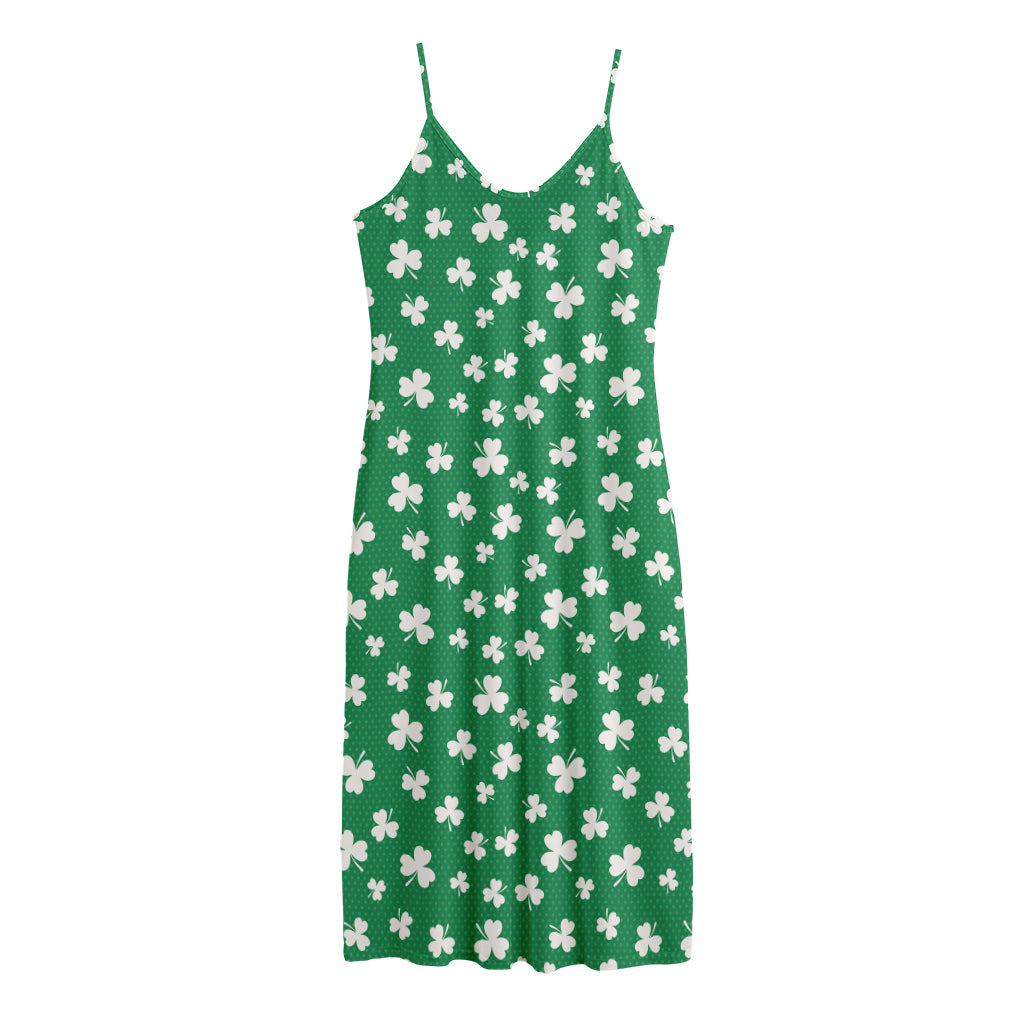 Polka Dot Irish St. Patrick's Day Print Jersey Midi Cami Dress
