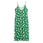 Polka Dot Irish St. Patrick's Day Print Jersey Midi Cami Dress