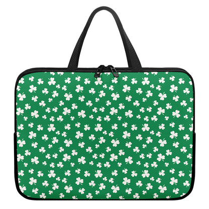 Polka Dot Irish St. Patrick's Day Print Laptop Sleeve With Handle