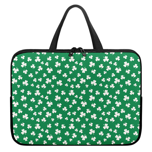 Polka Dot Irish St. Patrick's Day Print Laptop Sleeve With Handle