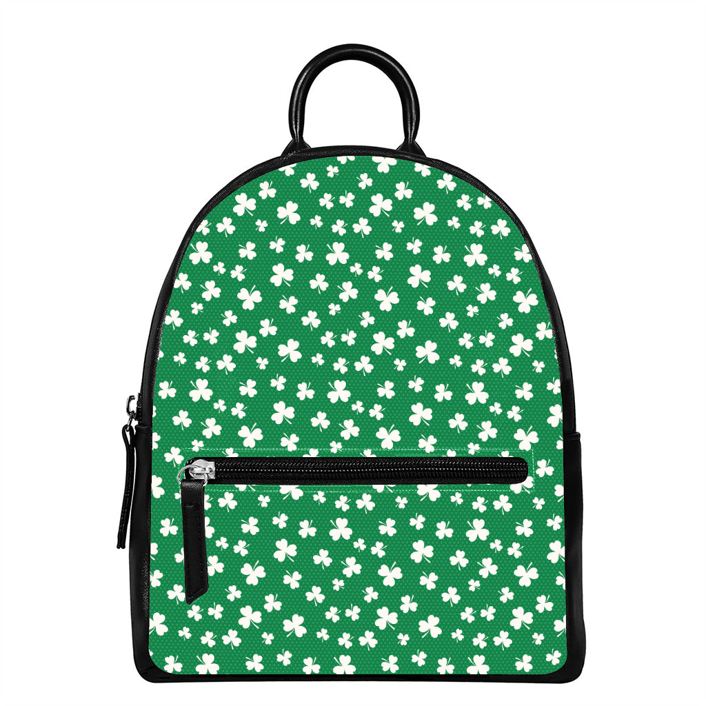 Polka Dot Irish St. Patrick's Day Print Leather Backpack