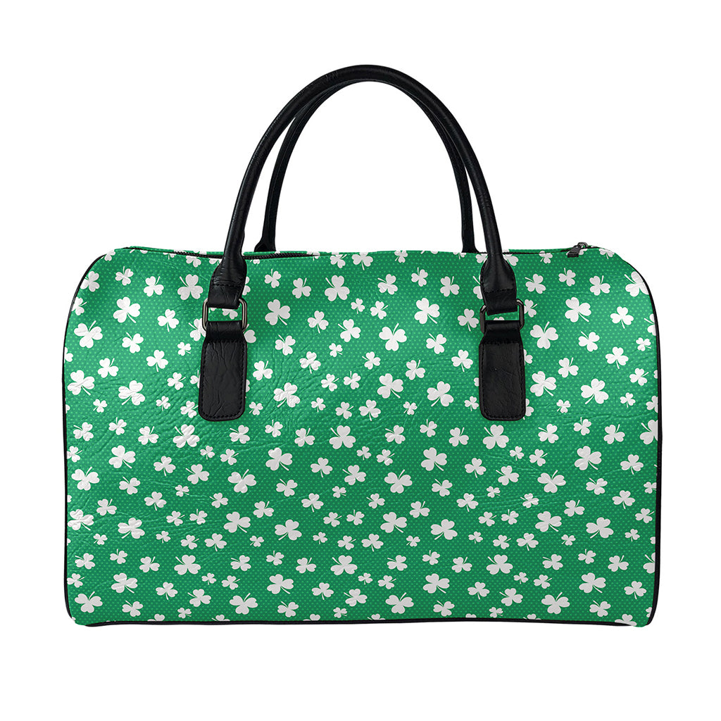 Polka Dot Irish St. Patrick's Day Print Leather Duffle Bag