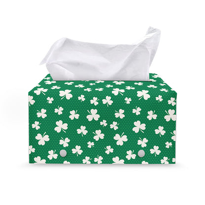 Polka Dot Irish St. Patrick's Day Print Leather Tissue Box Cover