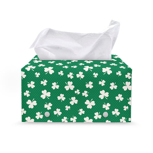 Polka Dot Irish St. Patrick's Day Print Leather Tissue Box Cover