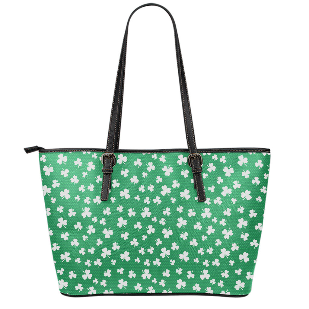 Polka Dot Irish St. Patrick's Day Print Leather Tote Bag