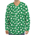 Polka Dot Irish St. Patrick's Day Print Long Sleeve Baseball Jersey