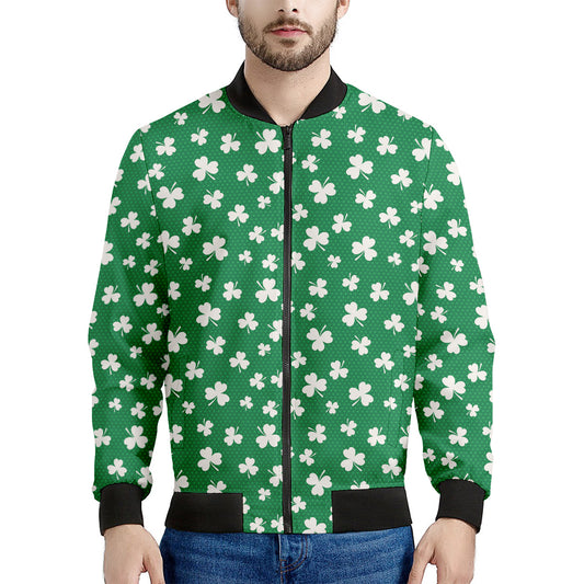 Polka Dot Irish St. Patrick's Day Print Men's Bomber Jacket