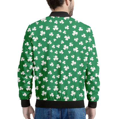 Polka Dot Irish St. Patrick's Day Print Men's Bomber Jacket