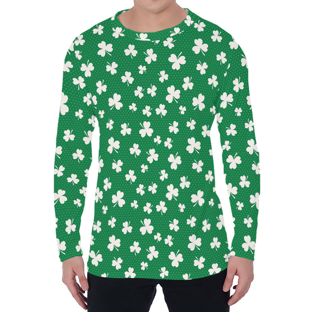 Polka Dot Irish St. Patrick's Day Print Men's Long Sleeve T-Shirt