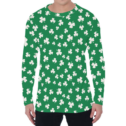 Polka Dot Irish St. Patrick's Day Print Men's Long Sleeve T-Shirt