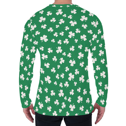 Polka Dot Irish St. Patrick's Day Print Men's Long Sleeve T-Shirt