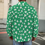 Polka Dot Irish St. Patrick's Day Print Men's Shirt Jacket