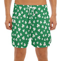 Polka Dot Irish St. Patrick's Day Print Men's Split Running Shorts