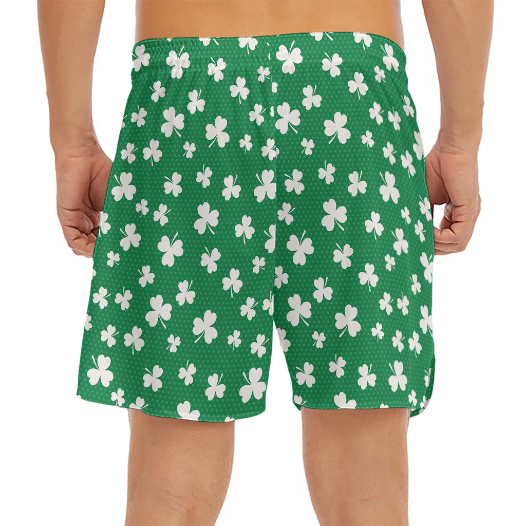Polka Dot Irish St. Patrick's Day Print Men's Split Running Shorts