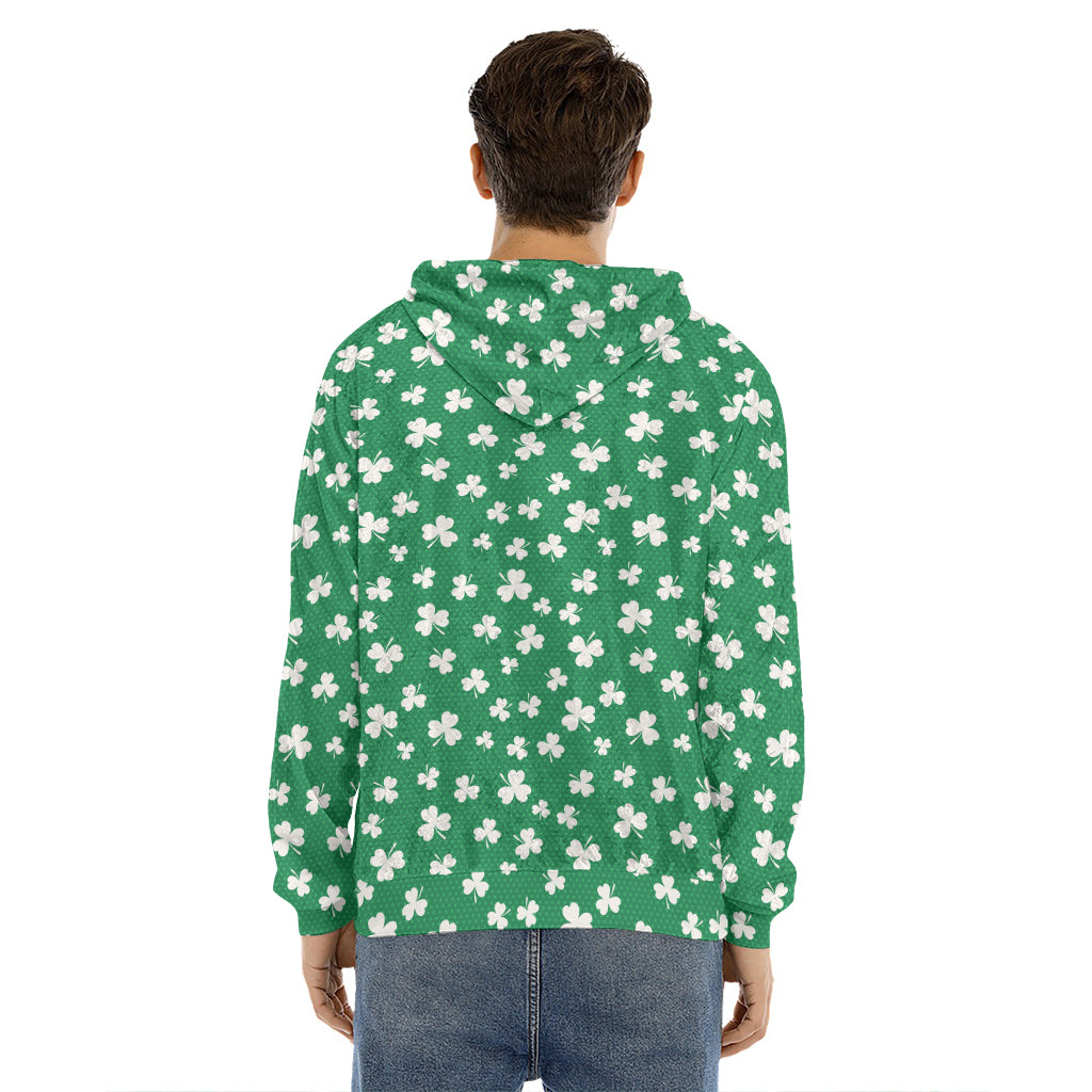 Polka Dot Irish St. Patrick's Day Print Men's Velvet Pullover Hoodie
