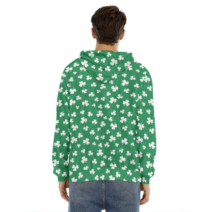 Polka Dot Irish St. Patrick's Day Print Men's Velvet Pullover Hoodie