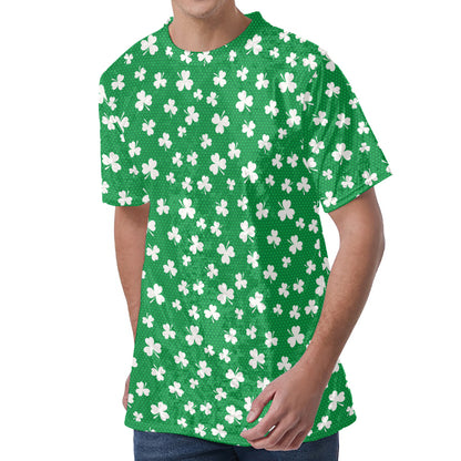 Polka Dot Irish St. Patrick's Day Print Men's Velvet T-Shirt