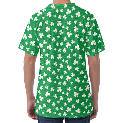 Polka Dot Irish St. Patrick's Day Print Men's Velvet T-Shirt