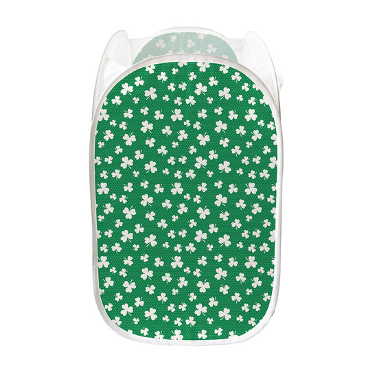Polka Dot Irish St. Patrick's Day Print Mesh Laundry Hamper