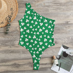 Polka Dot Irish St. Patrick's Day Print One Shoulder Bodysuit