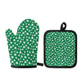 Polka Dot Irish St. Patrick's Day Print Oven Mitt And Pot Holder Set