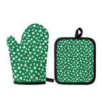 Polka Dot Irish St. Patrick's Day Print Oven Mitt And Pot Holder Set