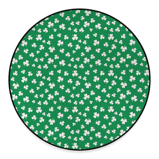 Polka Dot Irish St. Patrick's Day Print Round Floor Mat