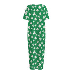 Polka Dot Irish St. Patrick's Day Print Short Sleeve Long Nightdress