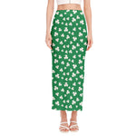 Polka Dot Irish St. Patrick's Day Print Side Slit Maxi Skirt