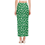 Polka Dot Irish St. Patrick's Day Print Side Slit Maxi Skirt