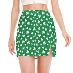 Polka Dot Irish St. Patrick's Day Print Side Slit Mini Skirt