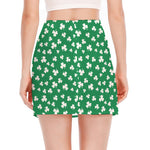 Polka Dot Irish St. Patrick's Day Print Side Slit Mini Skirt