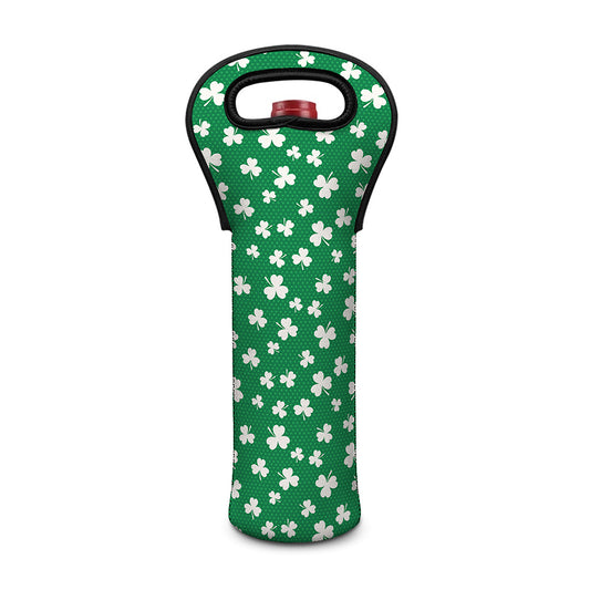 Polka Dot Irish St. Patrick's Day Print Single Neoprene Wine Tote