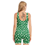 Polka Dot Irish St. Patrick's Day Print Sleeveless One Piece Swimsuit