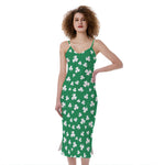 Polka Dot Irish St. Patrick's Day Print Slim Fit Midi Cami Dress