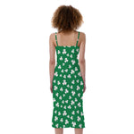 Polka Dot Irish St. Patrick's Day Print Slim Fit Midi Cami Dress
