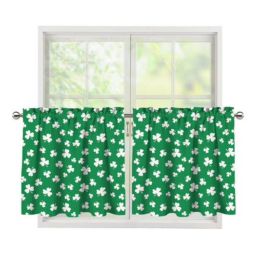 Polka Dot Irish St. Patrick's Day Print Tier Curtains