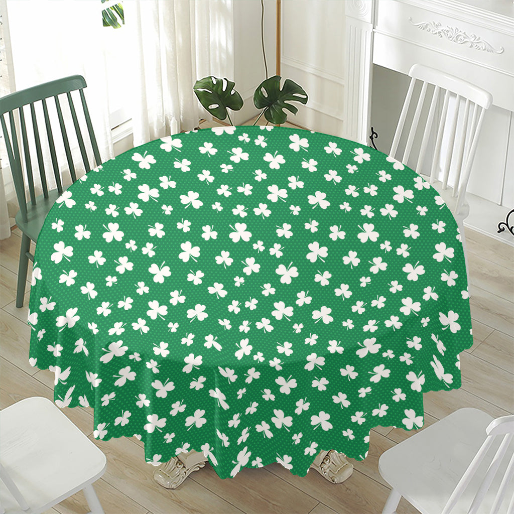 Polka Dot Irish St. Patrick's Day Print Waterproof Round Tablecloth