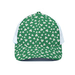 Polka Dot Irish St. Patrick's Day Print White Mesh Trucker Cap