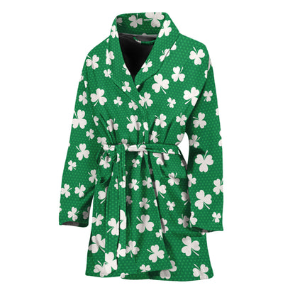 Polka Dot Irish St. Patrick's Day Print Women's Bathrobe
