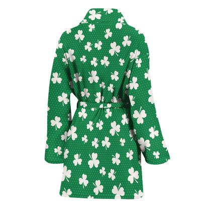 Polka Dot Irish St. Patrick's Day Print Women's Bathrobe