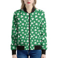 Polka Dot Irish St. Patrick's Day Print Women's Bomber Jacket